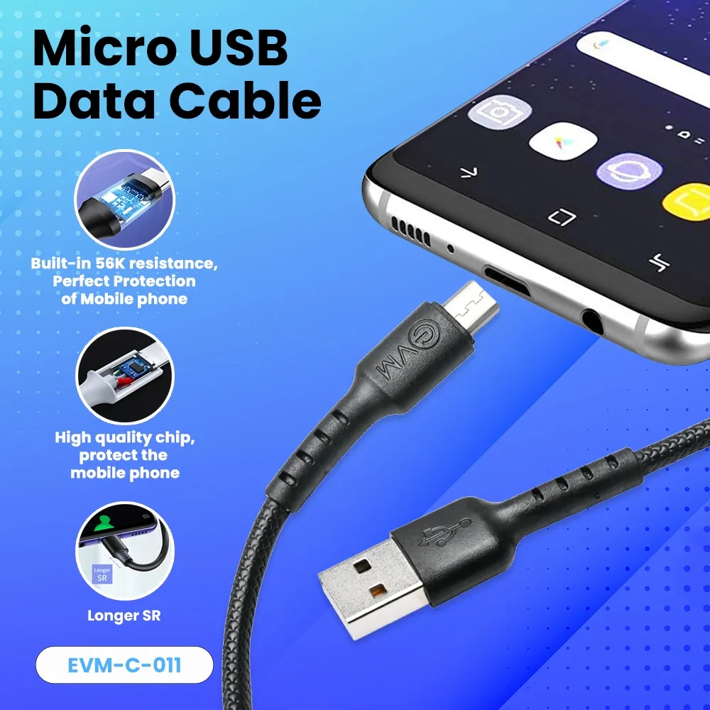 EVM Micro USB Charge & Sync Cable EVM-C-011-B view 2